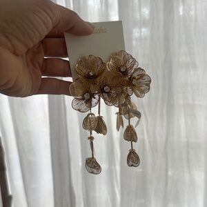 Natasha Couture Gold Floral Earrings
